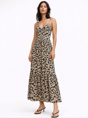 Abercrombie & Fitch Linen Blend Button Front Maxi Dress Size S